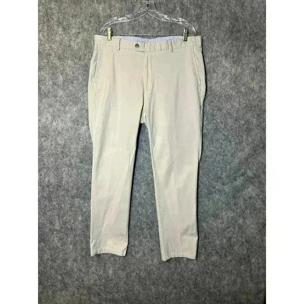 EUC Peter Millar Mens Dress Casual Chinos Cream Khaki Size 38